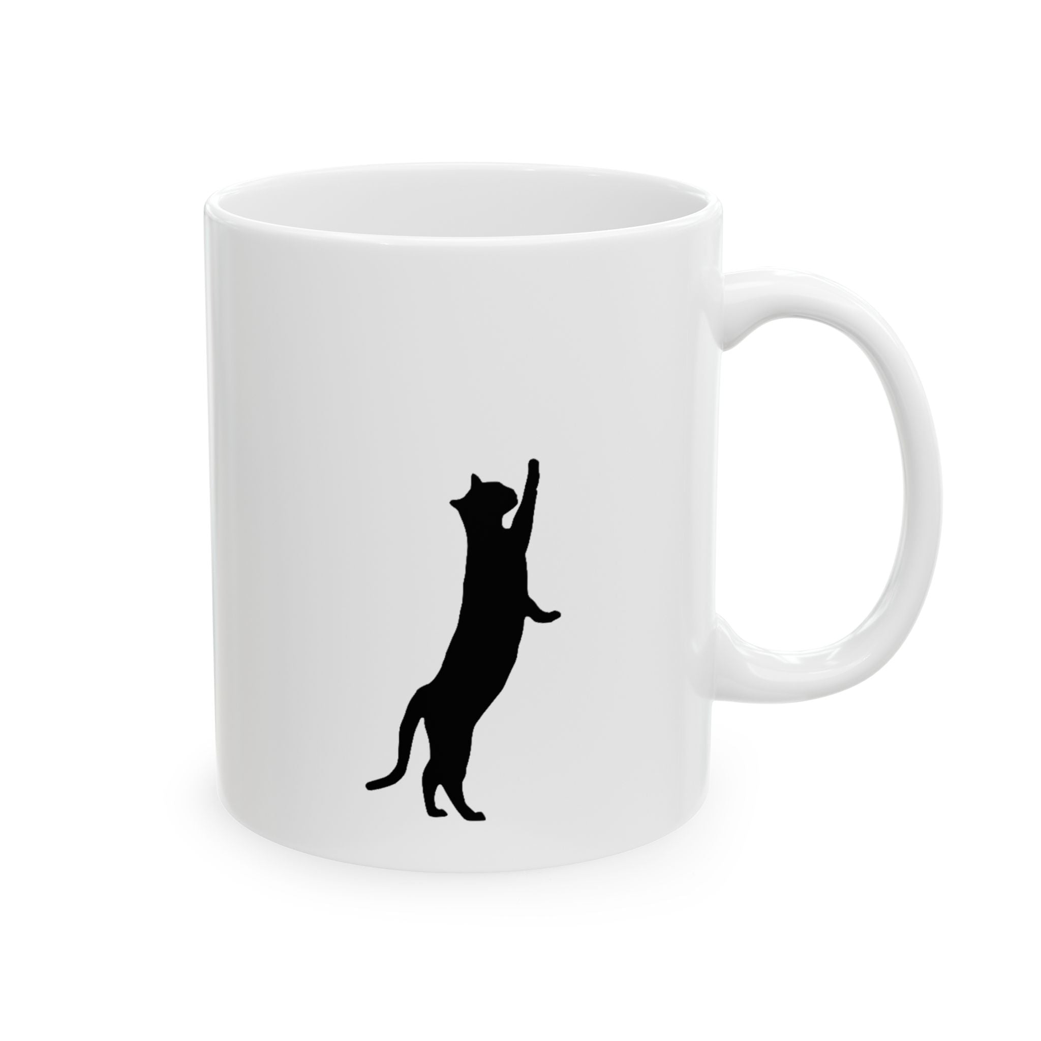 Ceramic Mug, (11oz) (Climbing Cat)