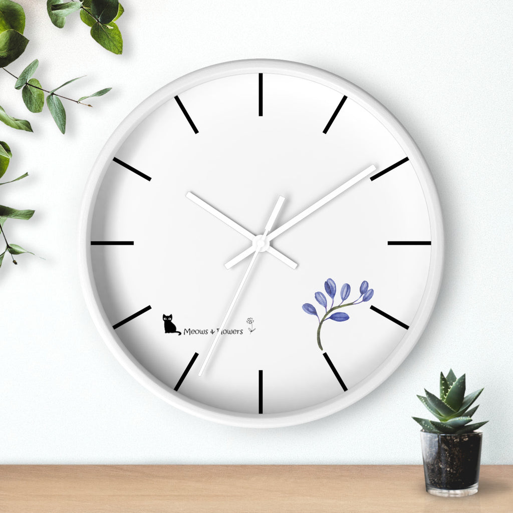 Wall Clock (Blue Flower)