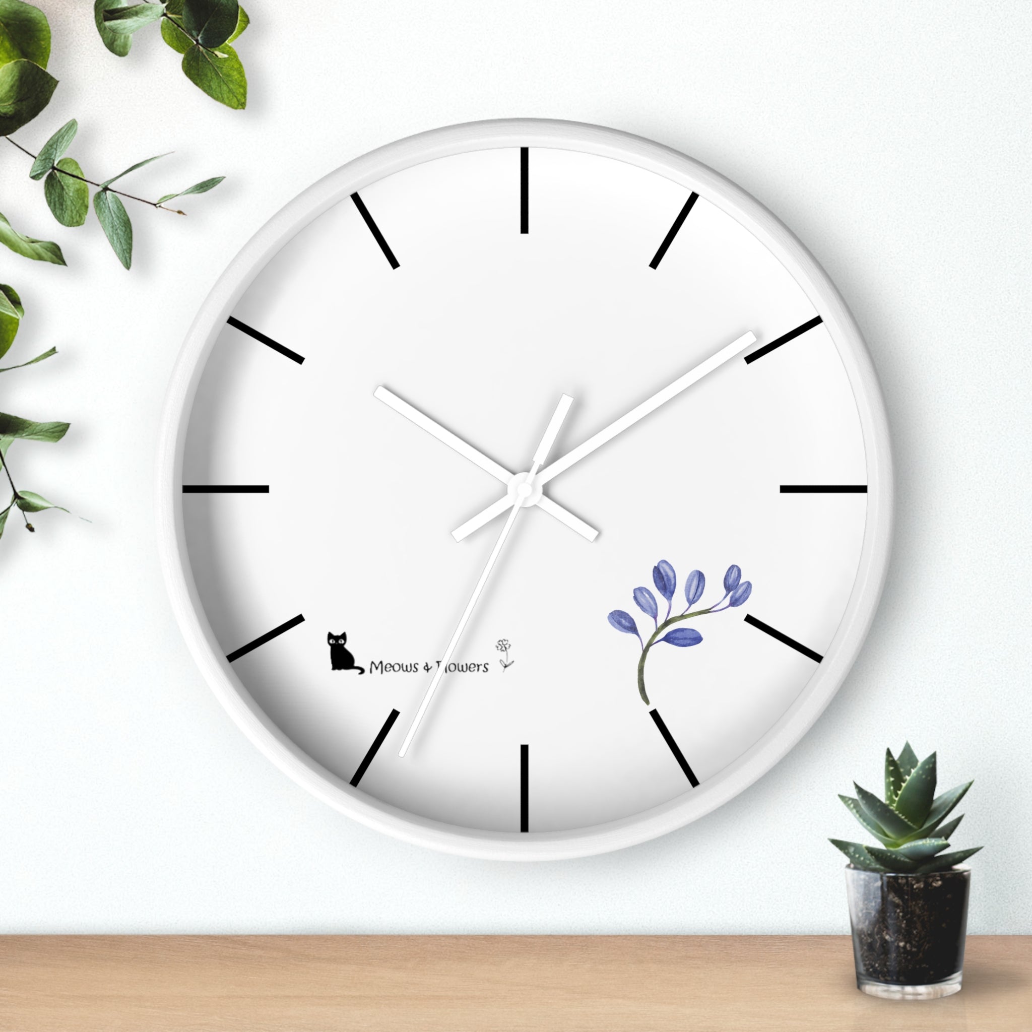 Wall Clock (Blue Flower)