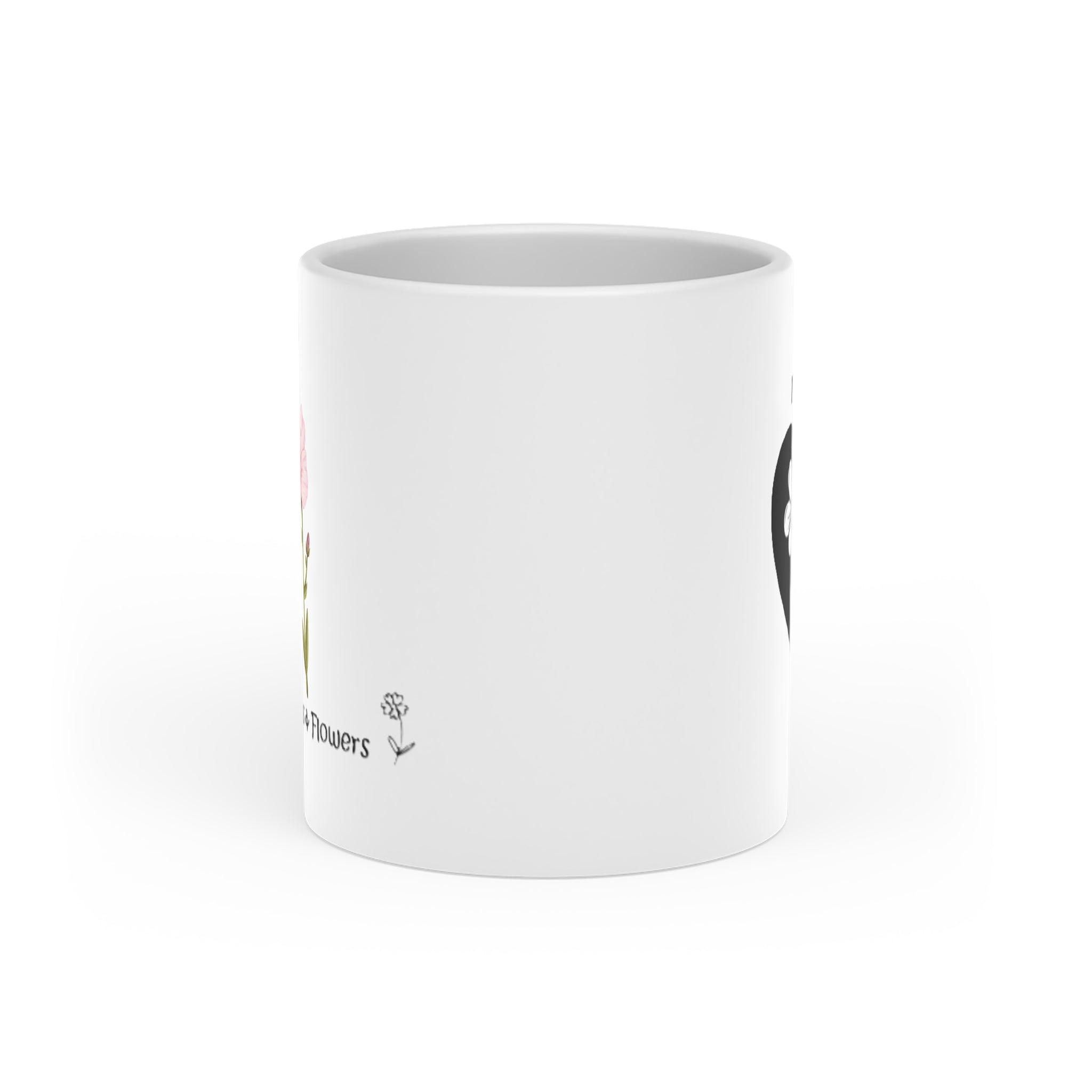 Heart-Shaped Mug Pink Flower